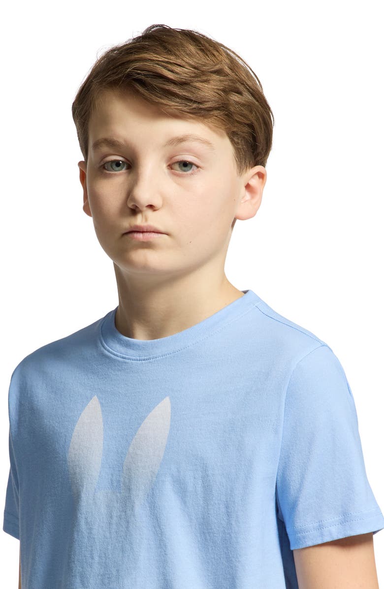 Psycho Bunny Kids' Corinda Pima Cotton Graphic T-Shirt, Alternate, color, Serenity