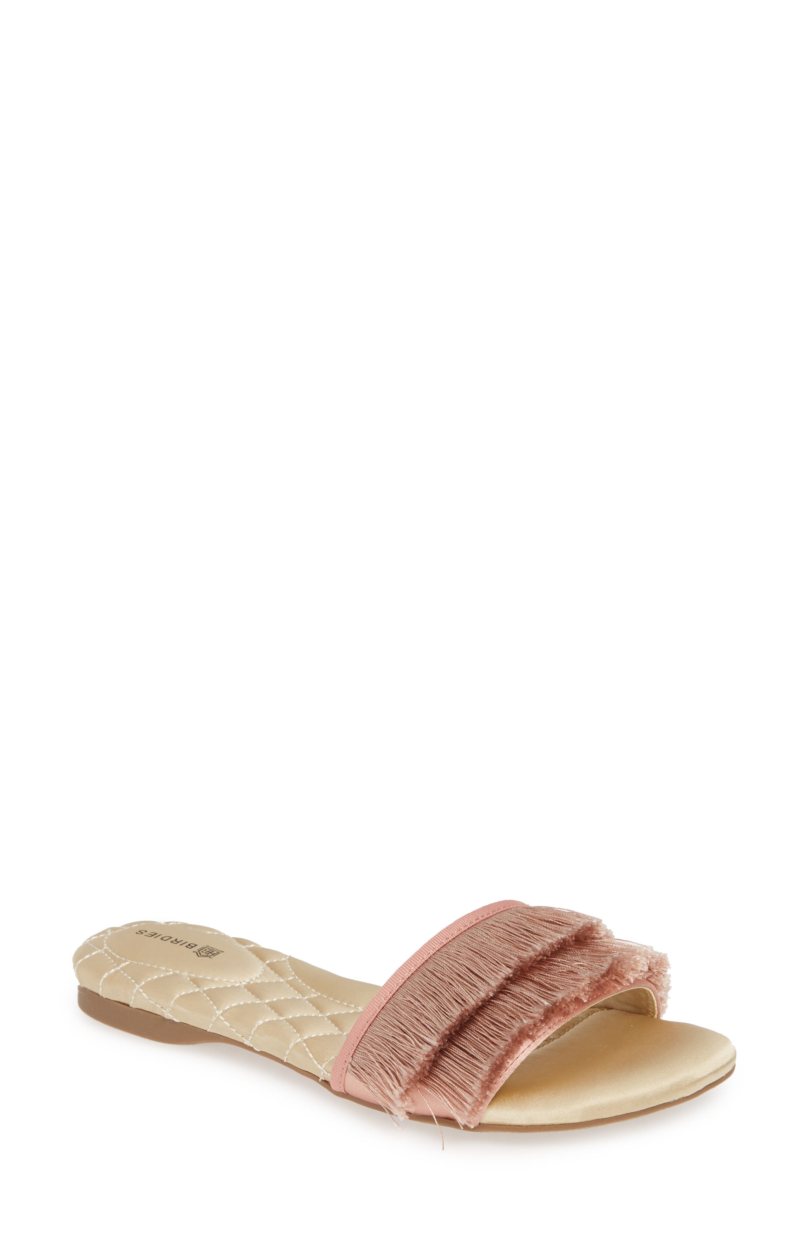 The Sparrow Slide Sandal, Main, color, BLUSH SATIN