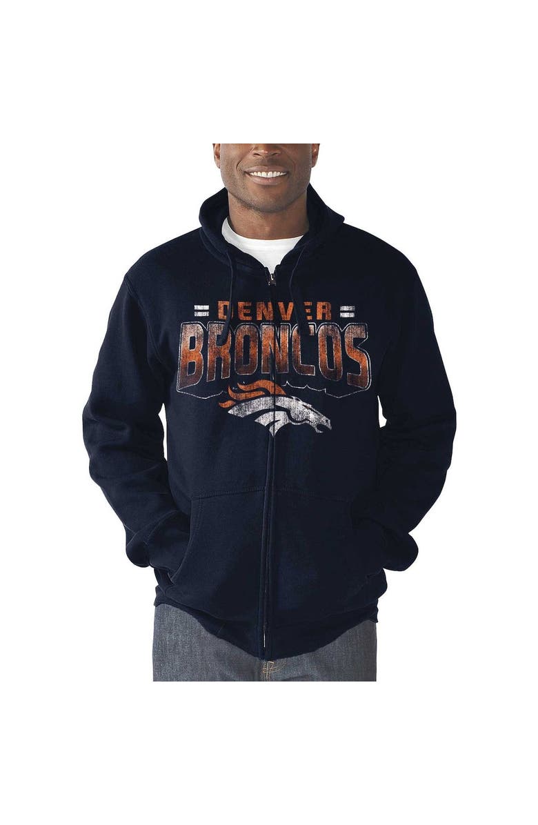 G-III SPORTS BY CARL BANKS Men's G-III Sports by Carl Banks Navy Denver Broncos Perfect Season Full-Zip Hoodie, Alternate, color, 