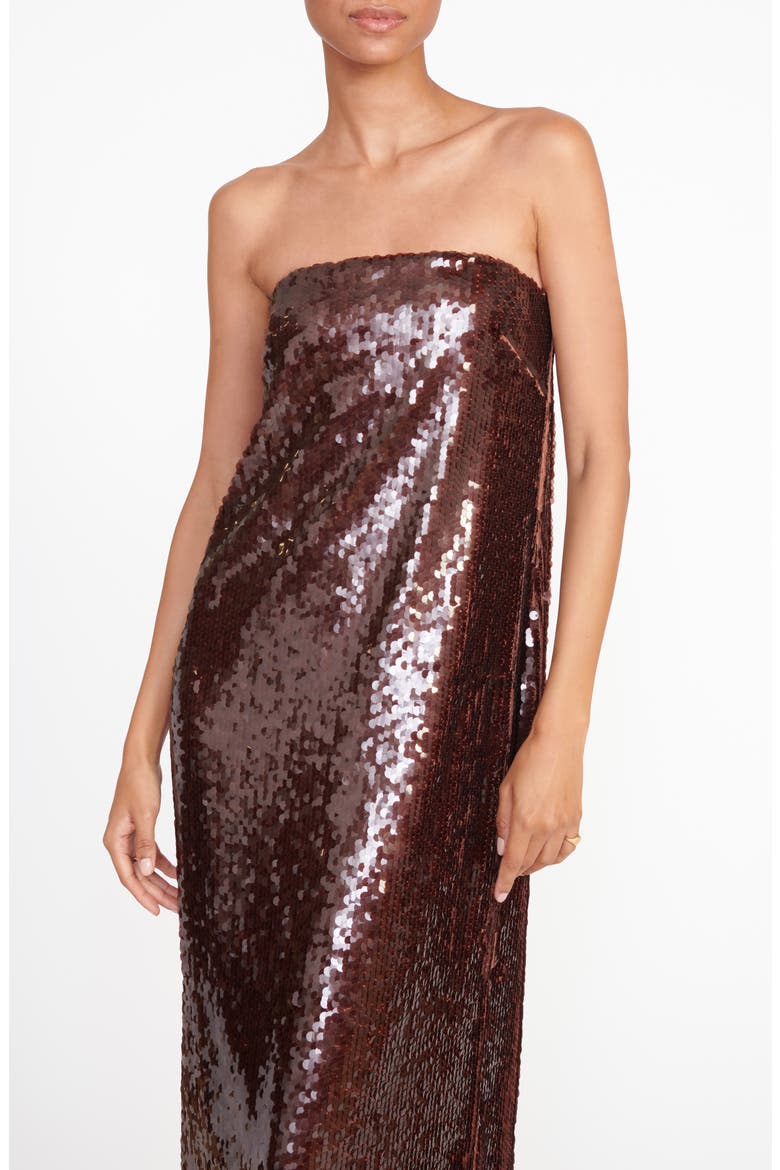 Casey Sequin Strapless Dress, Alternate, color, BRONZE