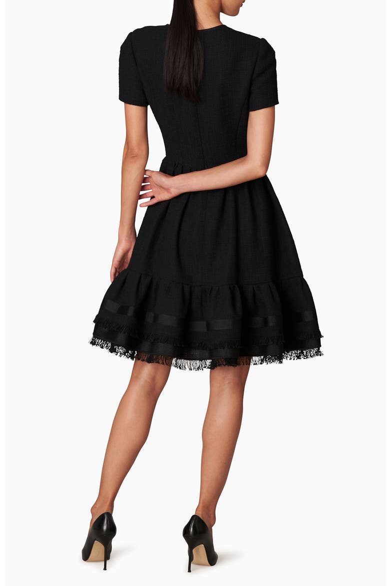 Ruffle A-Line Dress, Alternate, color, BLACK