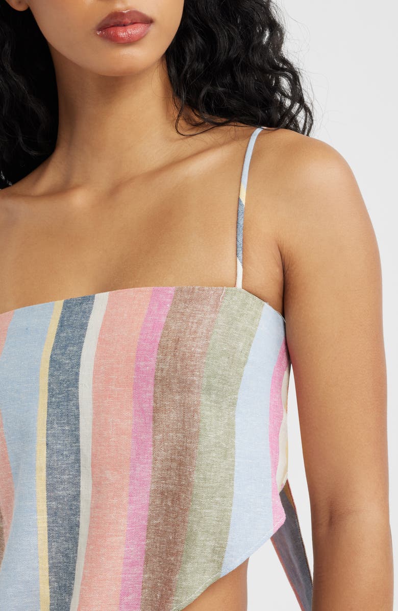 WAYF Rio Stripe Linen Blend Handkerchief Top, Alternate, color, 
