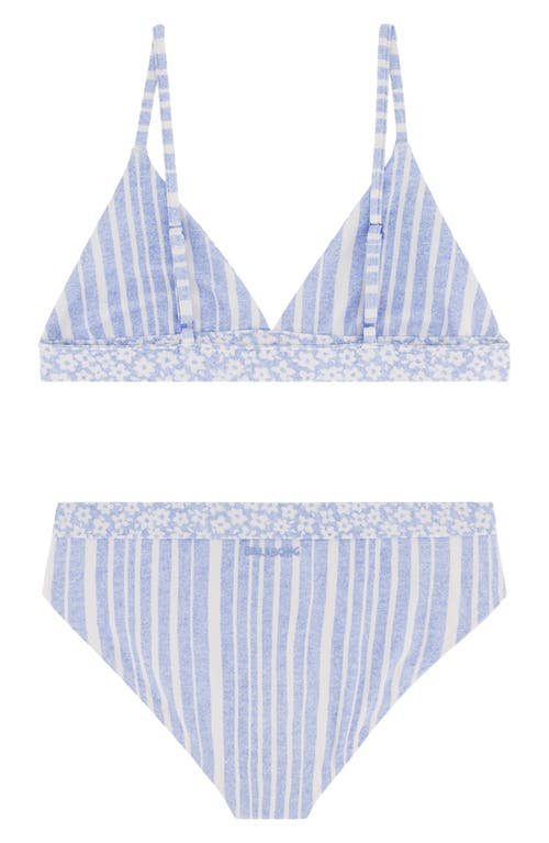 Billabong Kids' Blue By The Sea Reversible Two-piece Swimsuit In Light Chambray