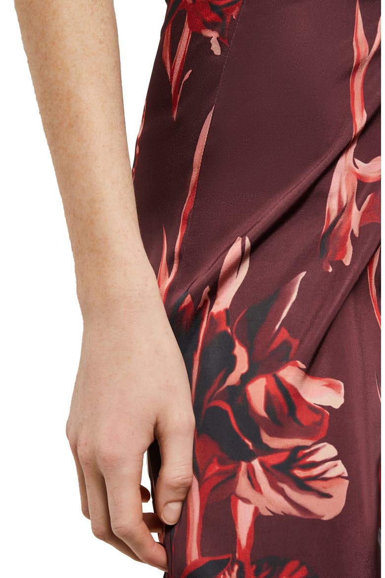 Floral Crêpe de Chine StraightLeg Pants, Alternate, color, MAHOGANY/CLASSIC RED/VENETIAN