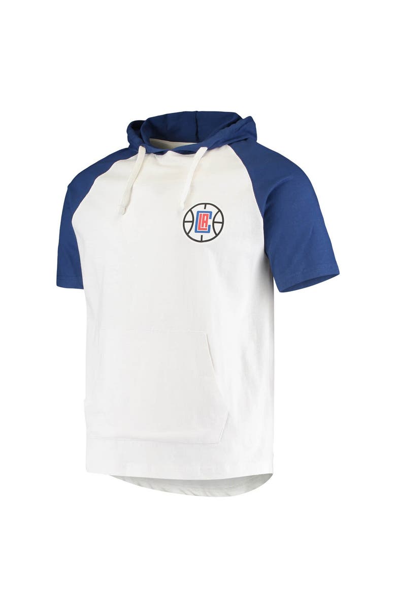 FANATICS Men's Kawhi Leonard White/Royal LA Clippers Player Raglan Pullover Hoodie, Alternate, color,