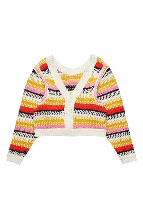 DELUC DELUC PONTE STRIPE REVERSIBLE CARDIGAN 