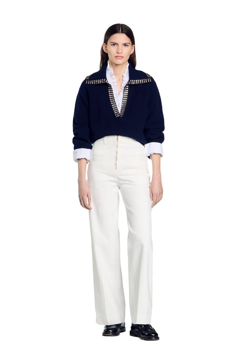 SANDRO Sailor-neck sweater, Alternate, color, 