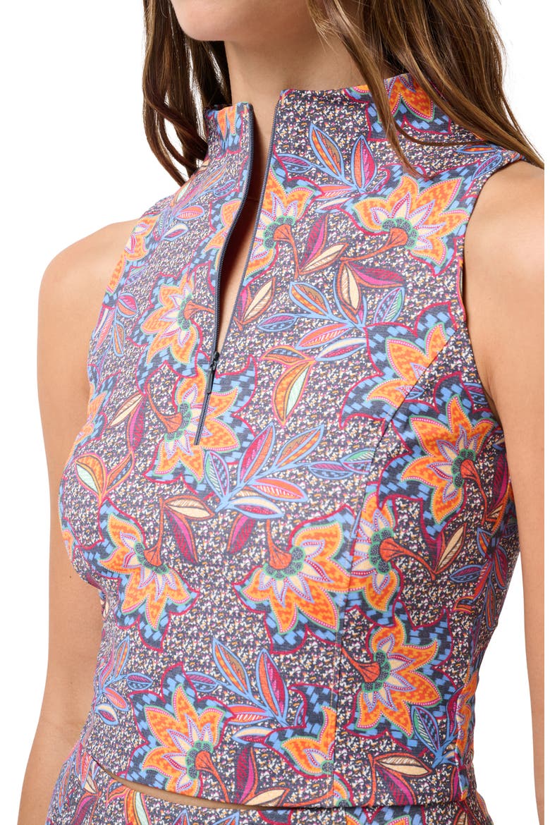 Sunfire Half Zip Tank, Alternate, color, PERSIAN RED MULTI
