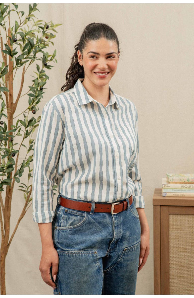 Bridge & Burn Haley Shirt, Alternate, color, Beach Stripe