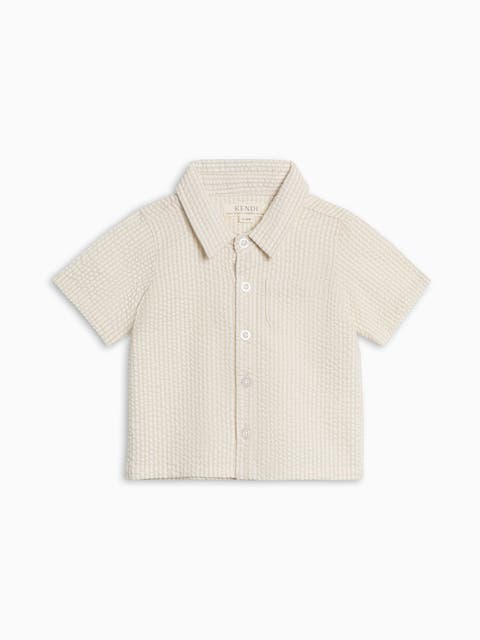 Organic Landon Seesucker Button Down (Toddler & Little Kids)