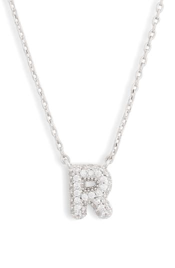 Leith Cubic Zirconia Initial Pendant Necklace