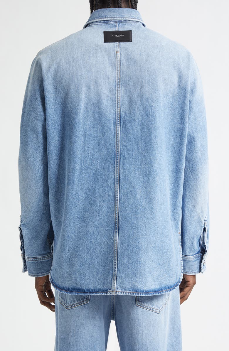 Givenchy Denim Overshirt, Alternate, color, Light Blue