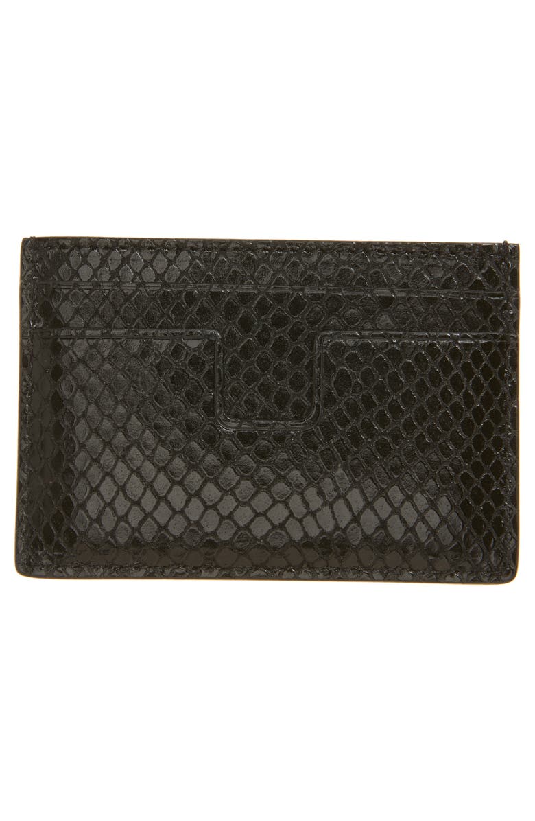TOM FORD T-Line Python Embossed Leather Card Case, Alternate, color,