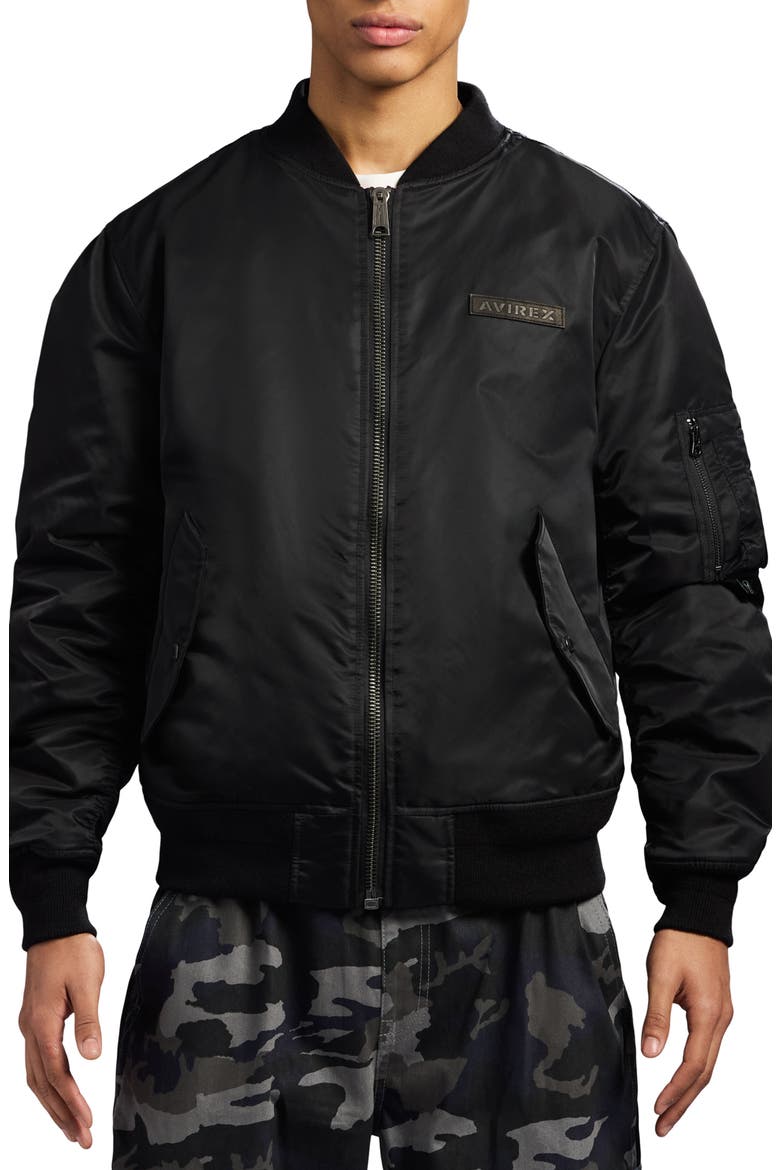 Bomber Jacket, Main, color, BLACK