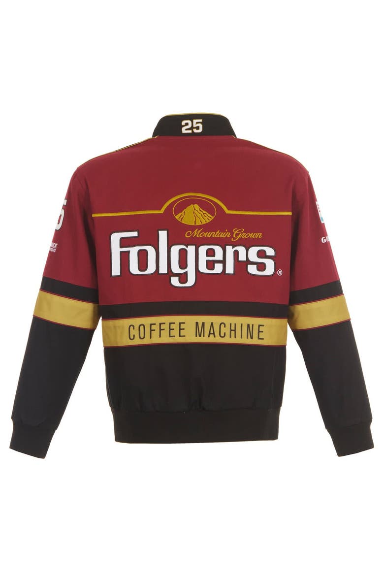 Men's JH Design  Maroon/Black Tim Richmond Folgers Twill Uniform Full-Snap Jacket, Alternate, color, Maroon