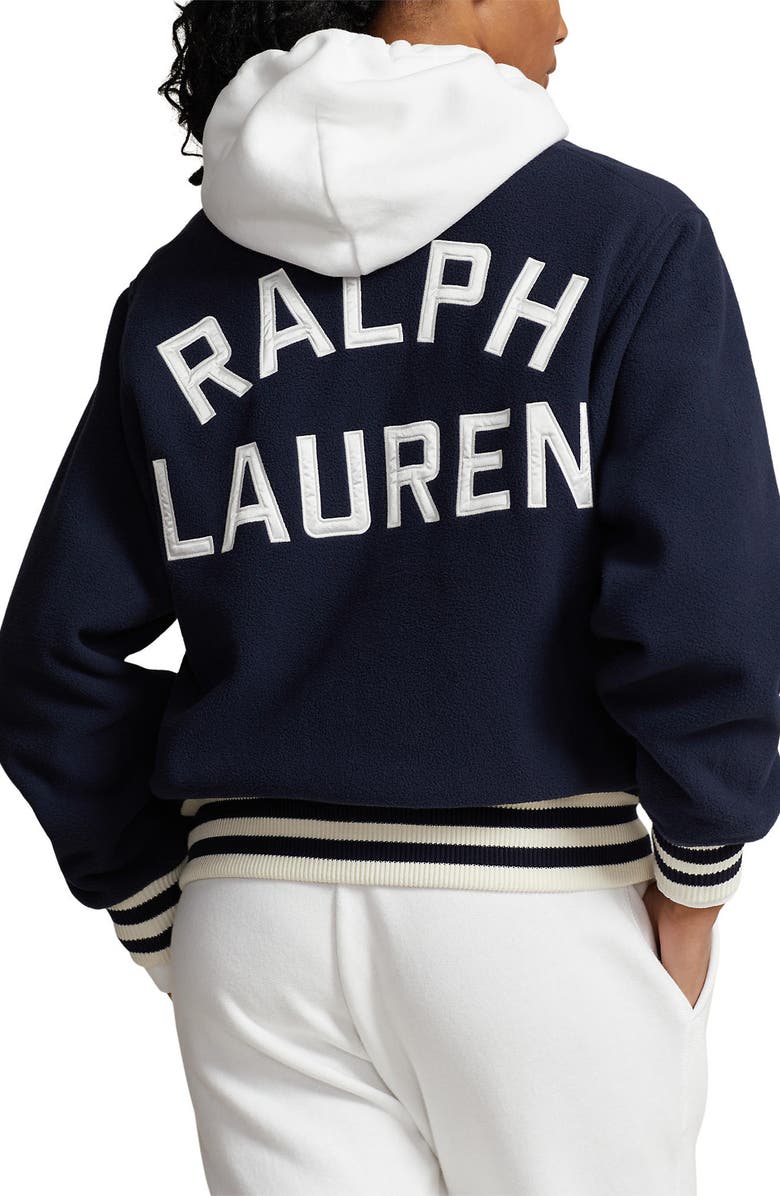 Polo Ralph Lauren Polar Fleece Reversible Varsity Bomber Jacket, Alternate, color,