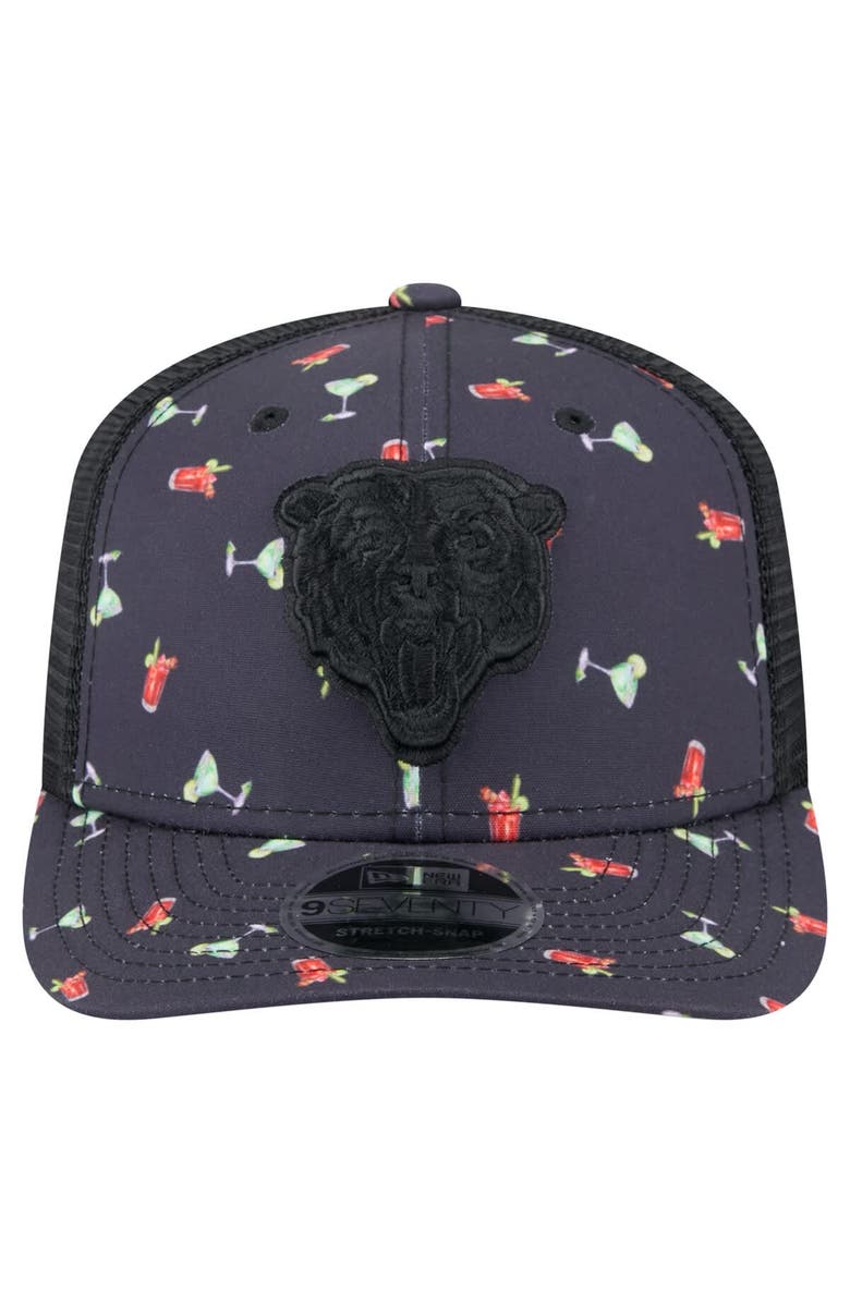 New Era Men's New Era Navy/Black Chicago Bears Adventure Drinks Pattern 9SEVENTY Stretch-Snap Hat, Alternate, color, Navy
