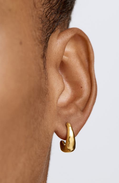 Monica Vinader Small Antica Hoop Earrings In Brown