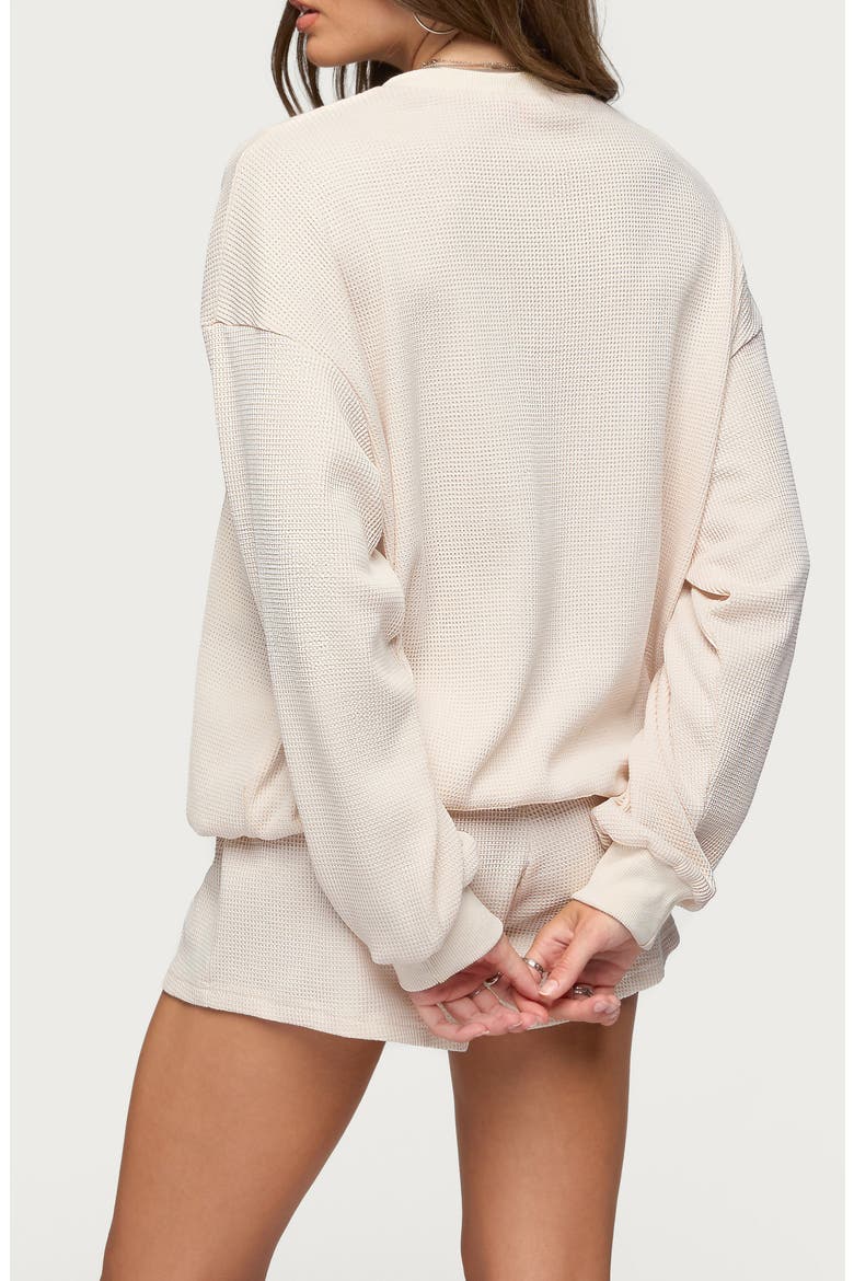 Baila Waffle Knit Henley Top, Alternate, color, STONE