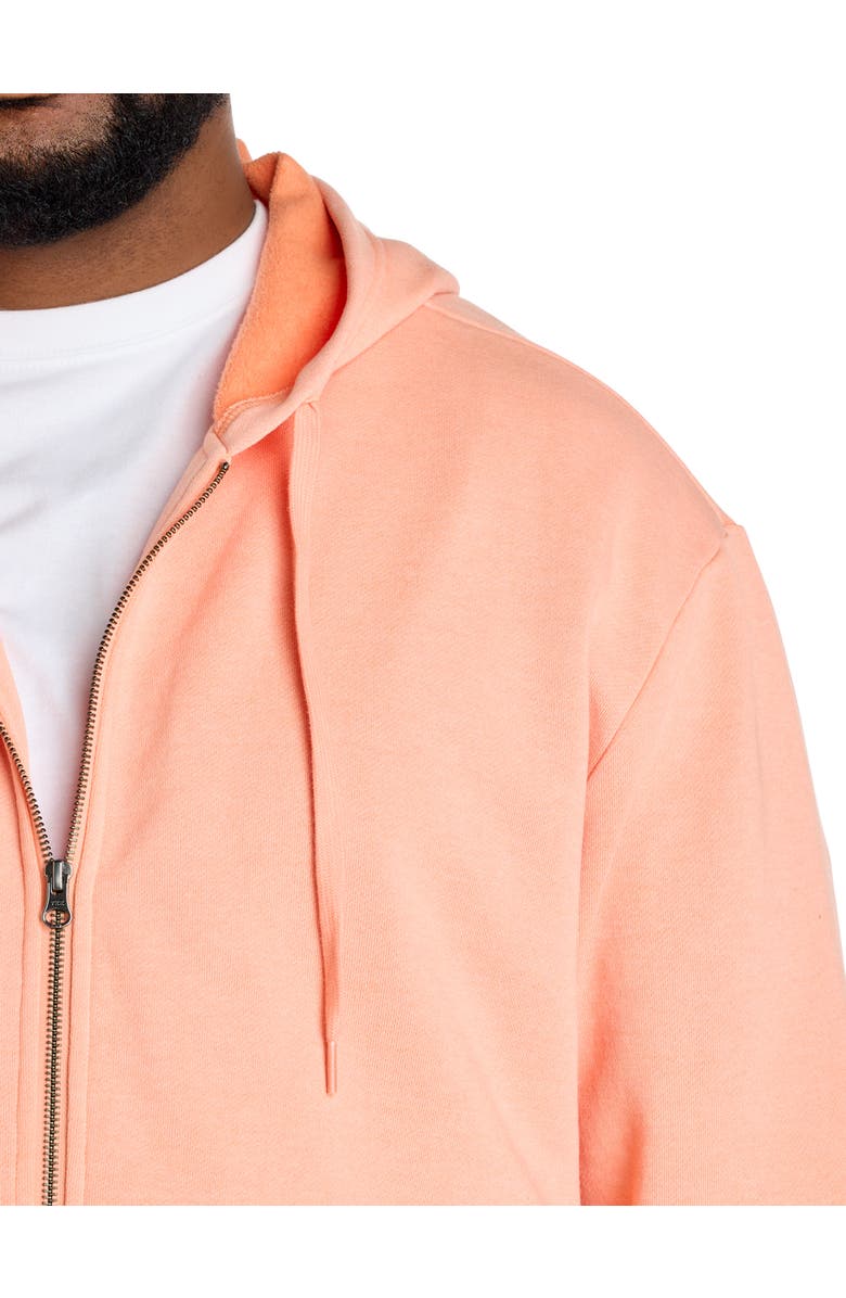 Society of One by DXL Big & Tall Washed Zip-Front Hoodie, Alternate, color, Shell Coral