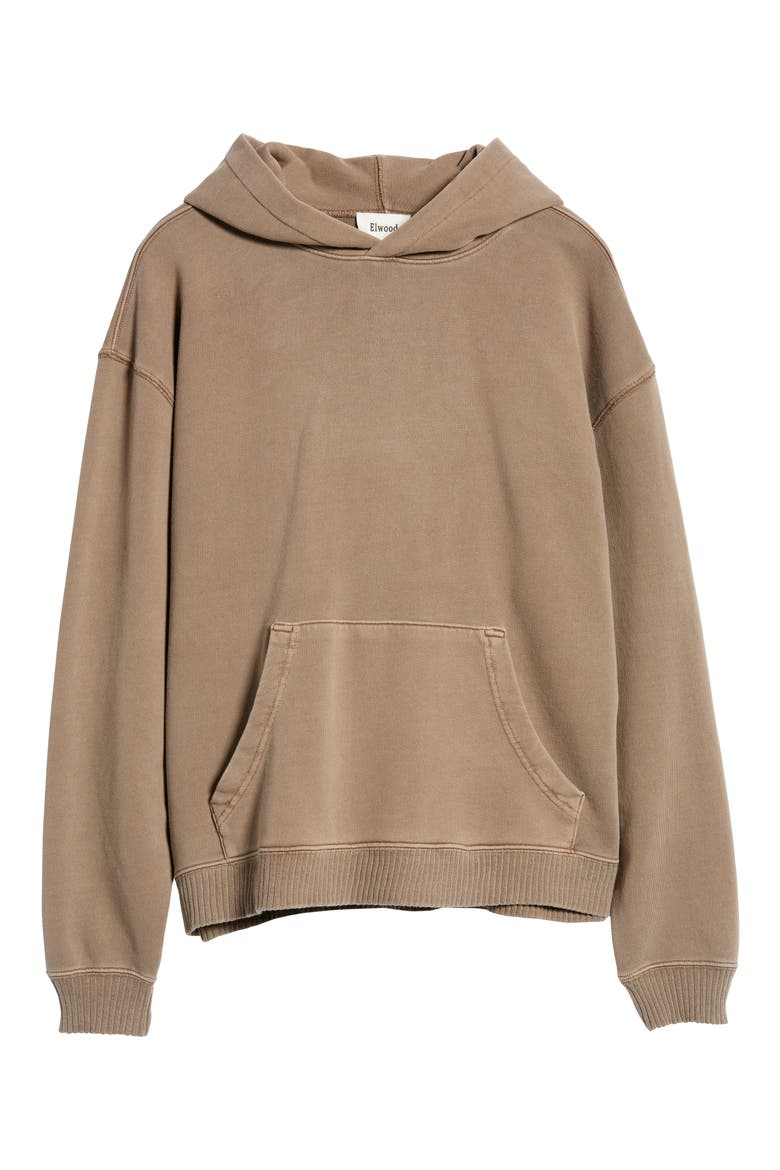 Core Oversize Organic Cotton Brushed Terry Hoodie, Alternate, color, VINTAGE BROWN