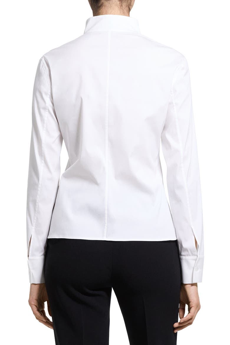 Tailored Cotton Blend Button-Up Shirt, Alternate, color, WHITE - 100