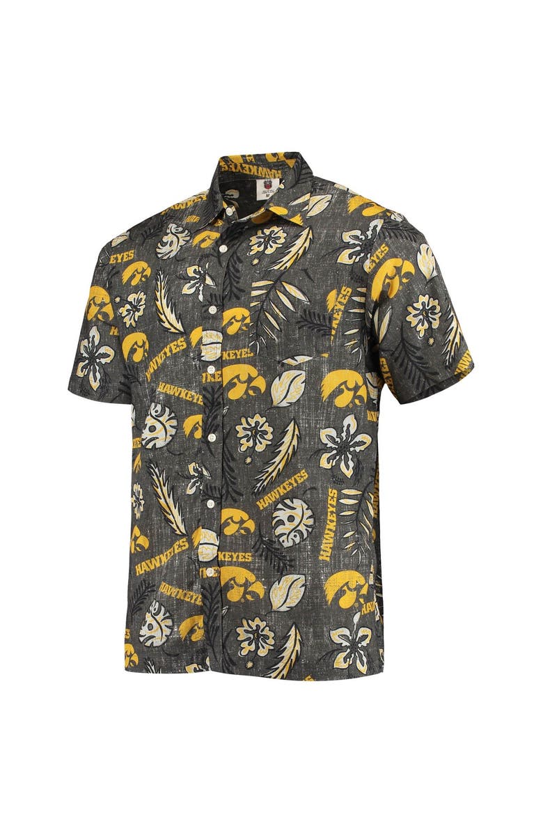 Wes & Willy Men's Wes & Willy Black Iowa Hawkeyes Vintage Floral Button-Up Shirt, Alternate, color, 