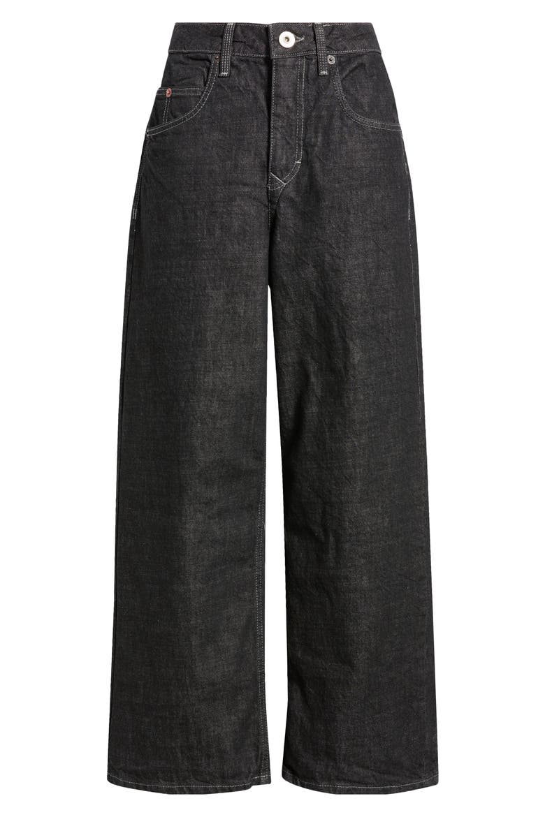 Jaya Low Rise Wide Leg Jeans, Alternate, color, BLACK