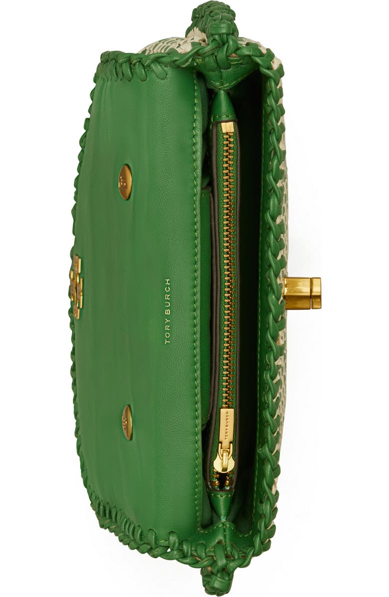 Tory Burch Mini Kira Woven Leather Top Handle Bag, Alternate, color,