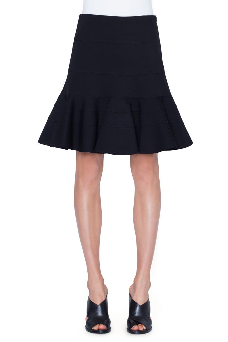 Tiered Flare Jersey Skirt, Main, color, 009 BLACK