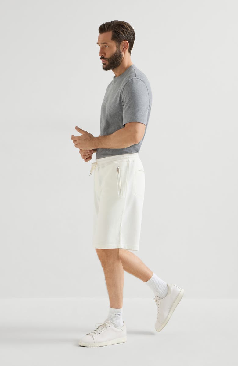 Brunello Cucinelli French terry Bermuda shorts, Alternate, color, Off-White