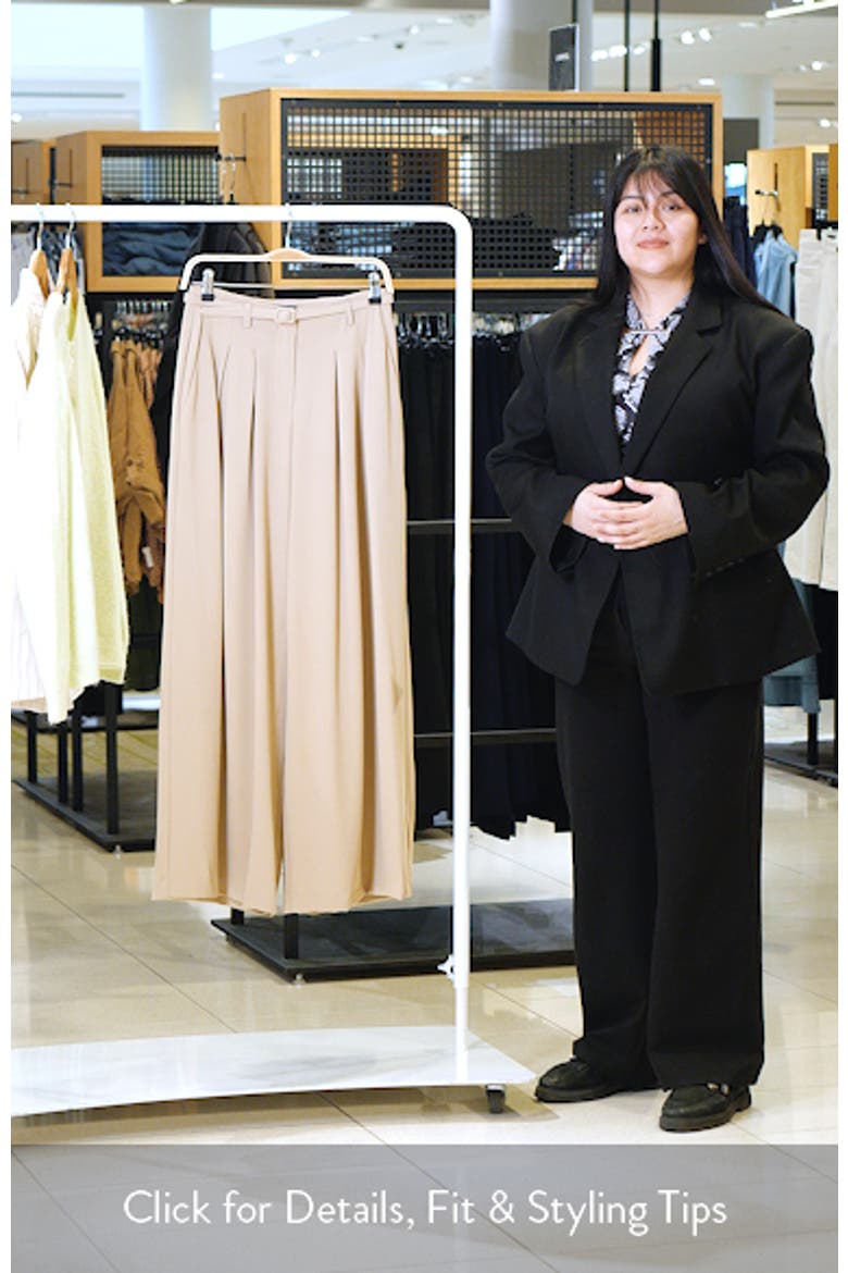 Belted Pleated High Waist Wide Leg Pants video