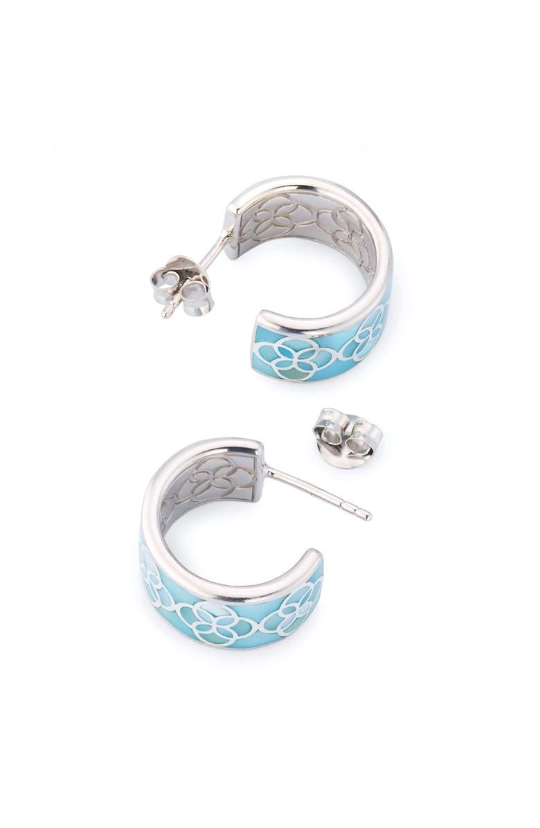 Jan Leslie Petal Gemstone Sterling Silver Huggie Earring, Alternate, color, Blue