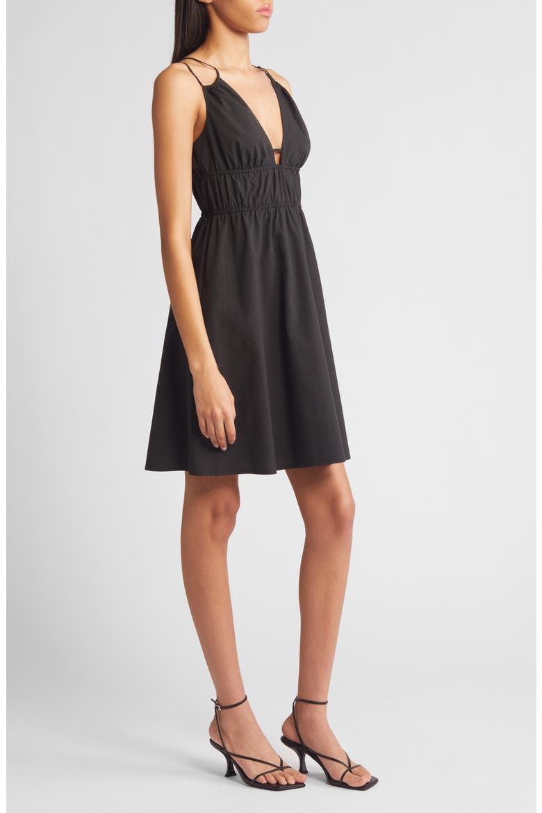 Zendaya Plunge Neck Cotton Blend Mindress, Alternate, color, BLACK
