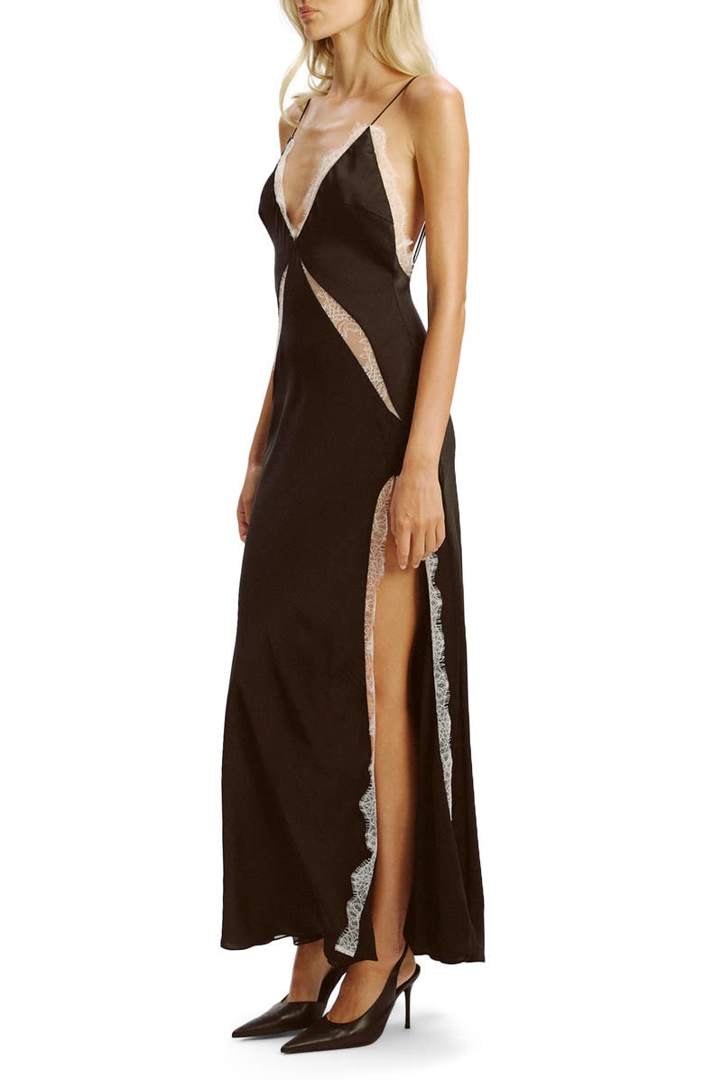 Bardot Orada Lace Inset Maxi Slipdress, Alternate, color, Black