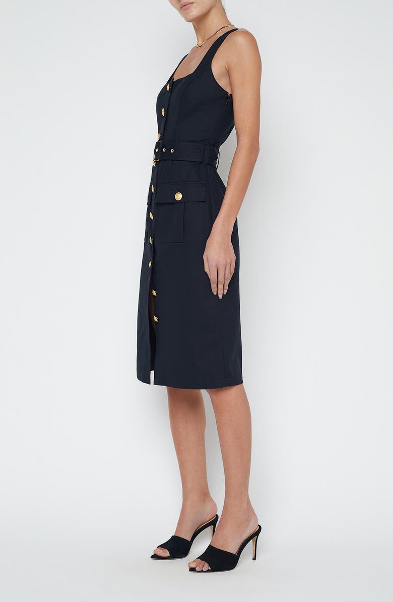 L'AGENCE Belted Sleeveless Dress, Alternate, color,