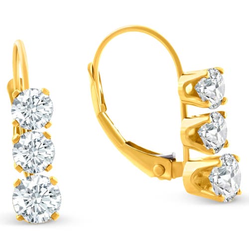 Bliss Diamond Earrings 14k Gold 1/2" Tall Lab In 14k Yellow Gold