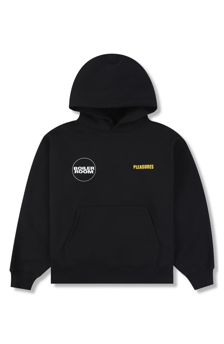 PLEASURES x Boiler Room Clownfish Oversize Graphic Hoodie, Alternate, color, Black