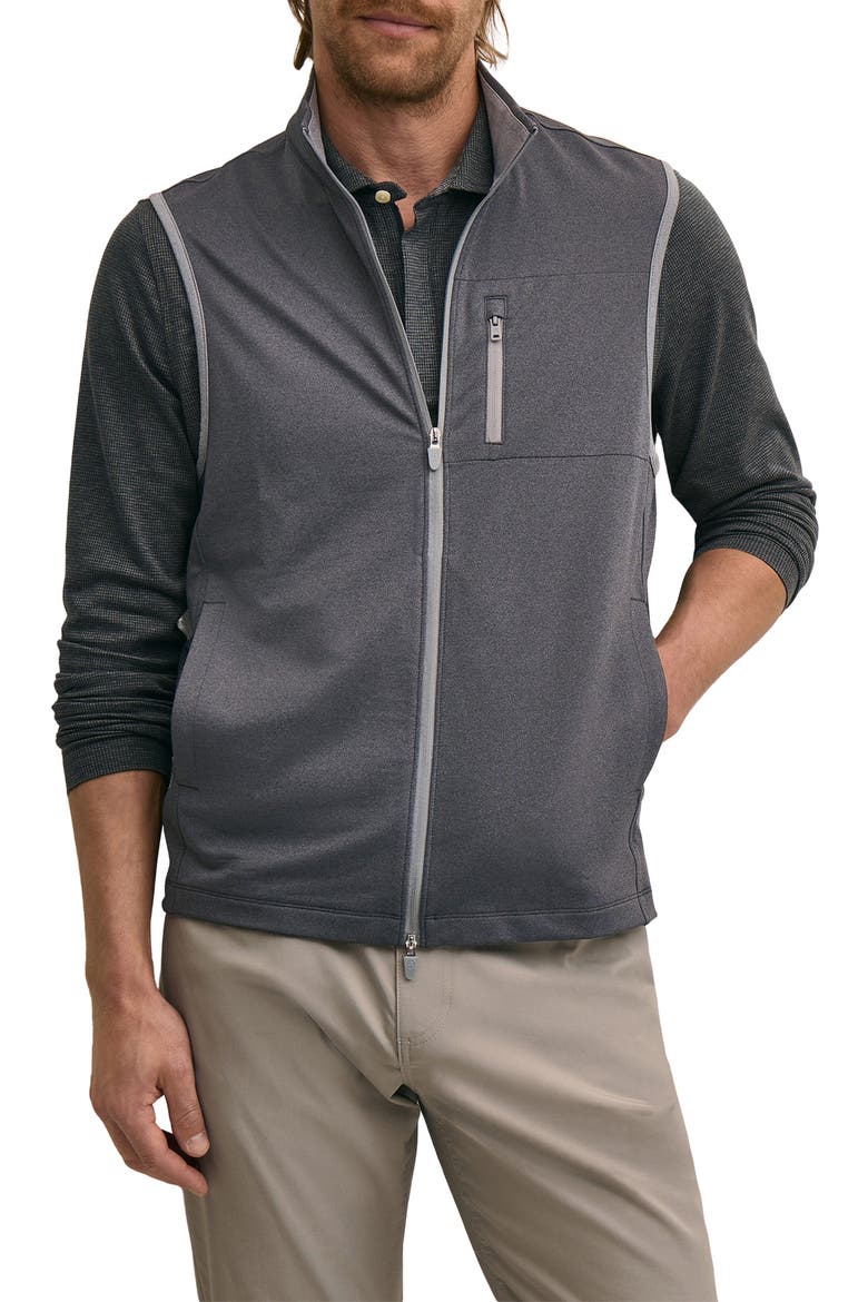 Performance Knit Full Zip Vest, Main, color, HEATHER GREY