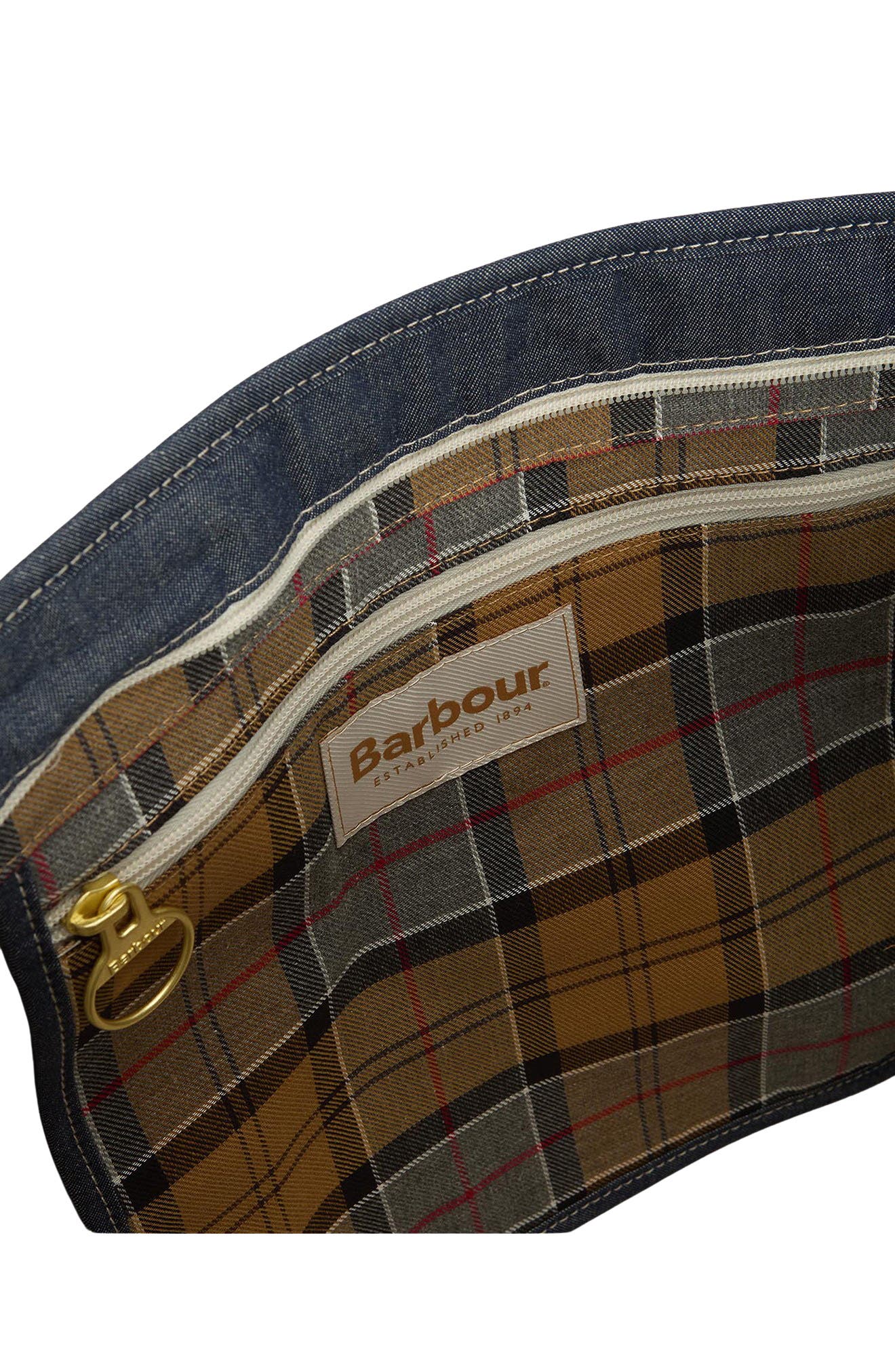 Barbour Mya Two-Tone Dry Wax Cotton Tote, Alternate, color, Indigo