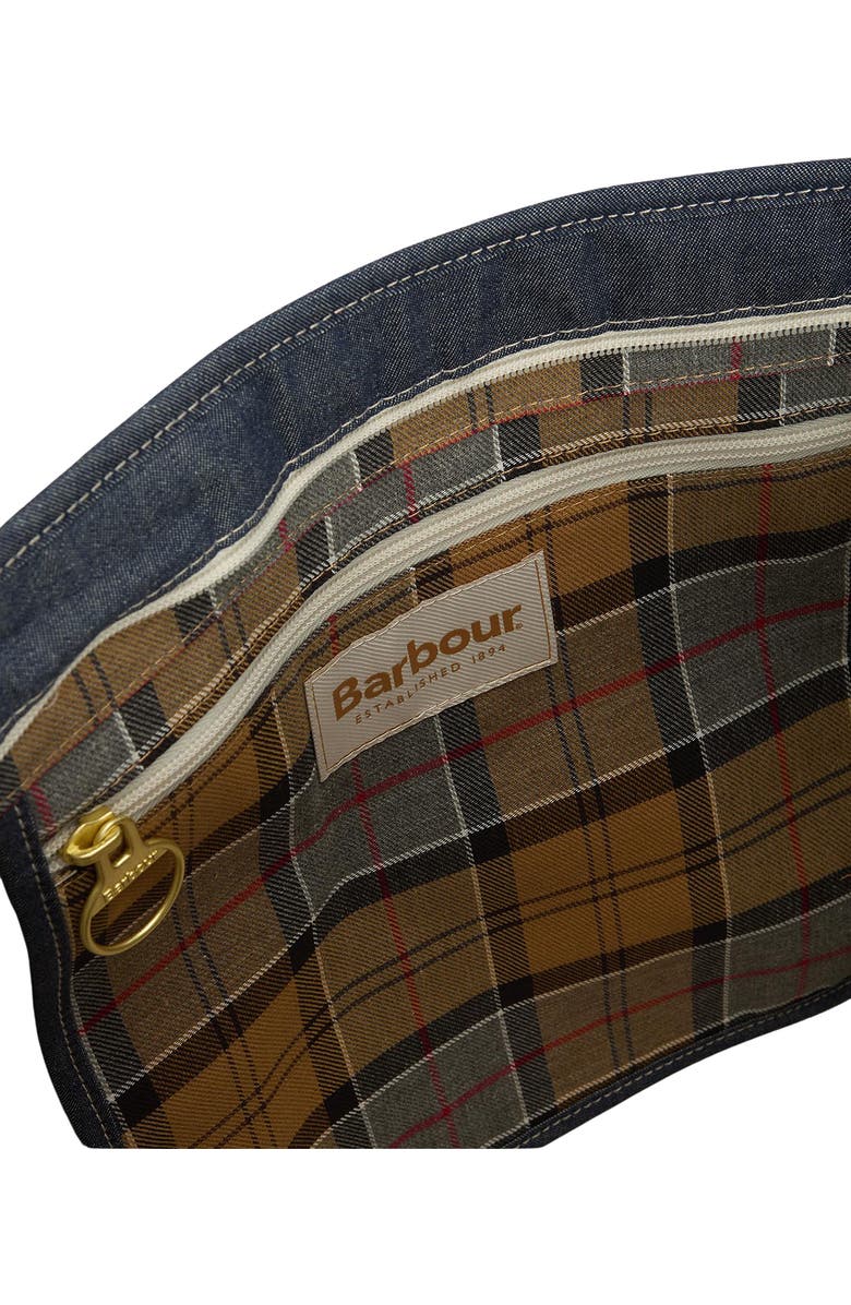 Barbour Mya Two-Tone Dry Wax Cotton Tote, Alternate, color, Indigo