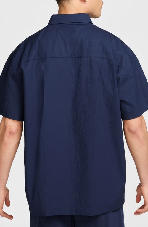Nike Club Short Sleeve Button-up Oversize Shirt In Multi