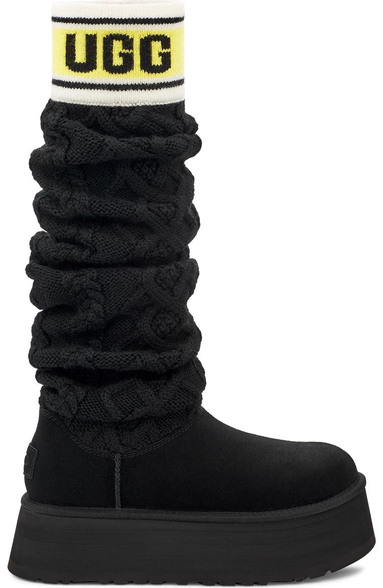 UGG<sup>®</sup> Sweater Letter Tall Boot, Alternate, color,