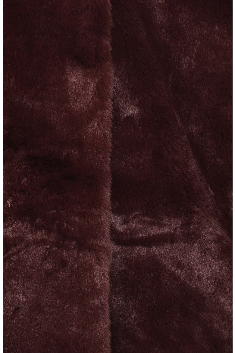 Meeka Faux Fur Jacket, Alternate, color, BURGUNDY