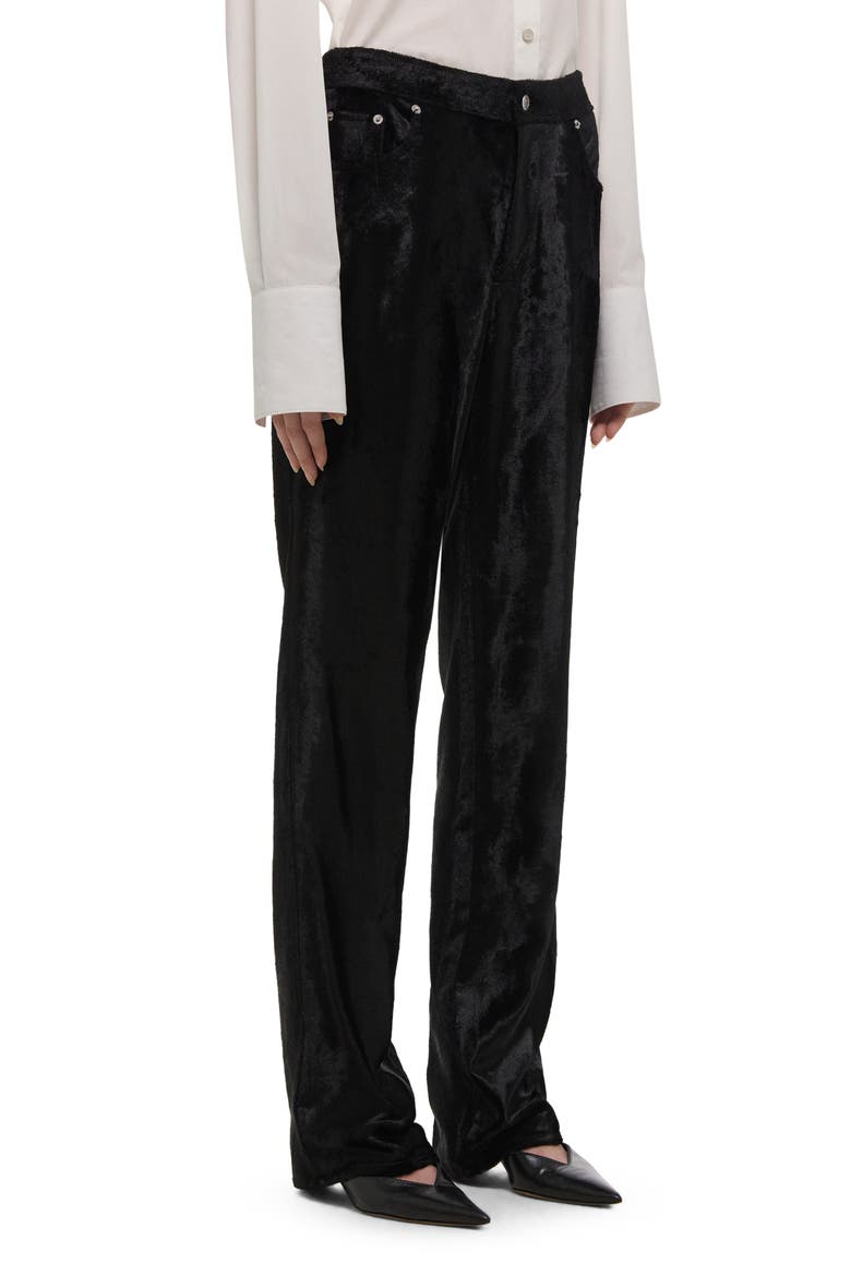 High Waist Velvet Pants, Alternate, color, BLACK
