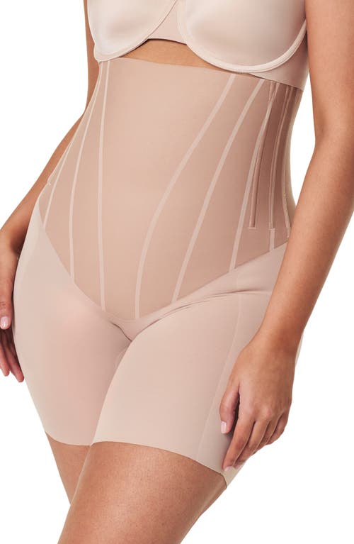 SPANX® TotalContour High-Waisted Mid-Thigh Shorts in Natural Bronze 