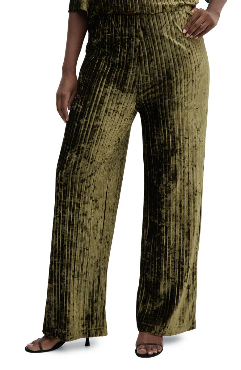 MANGO Velvet Straight Leg Pants, Alternate, color, 
