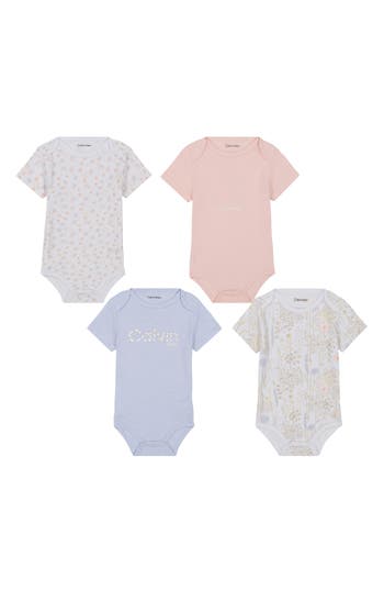 Calvin Klein Assorted 4-pack Boysuits In Blue