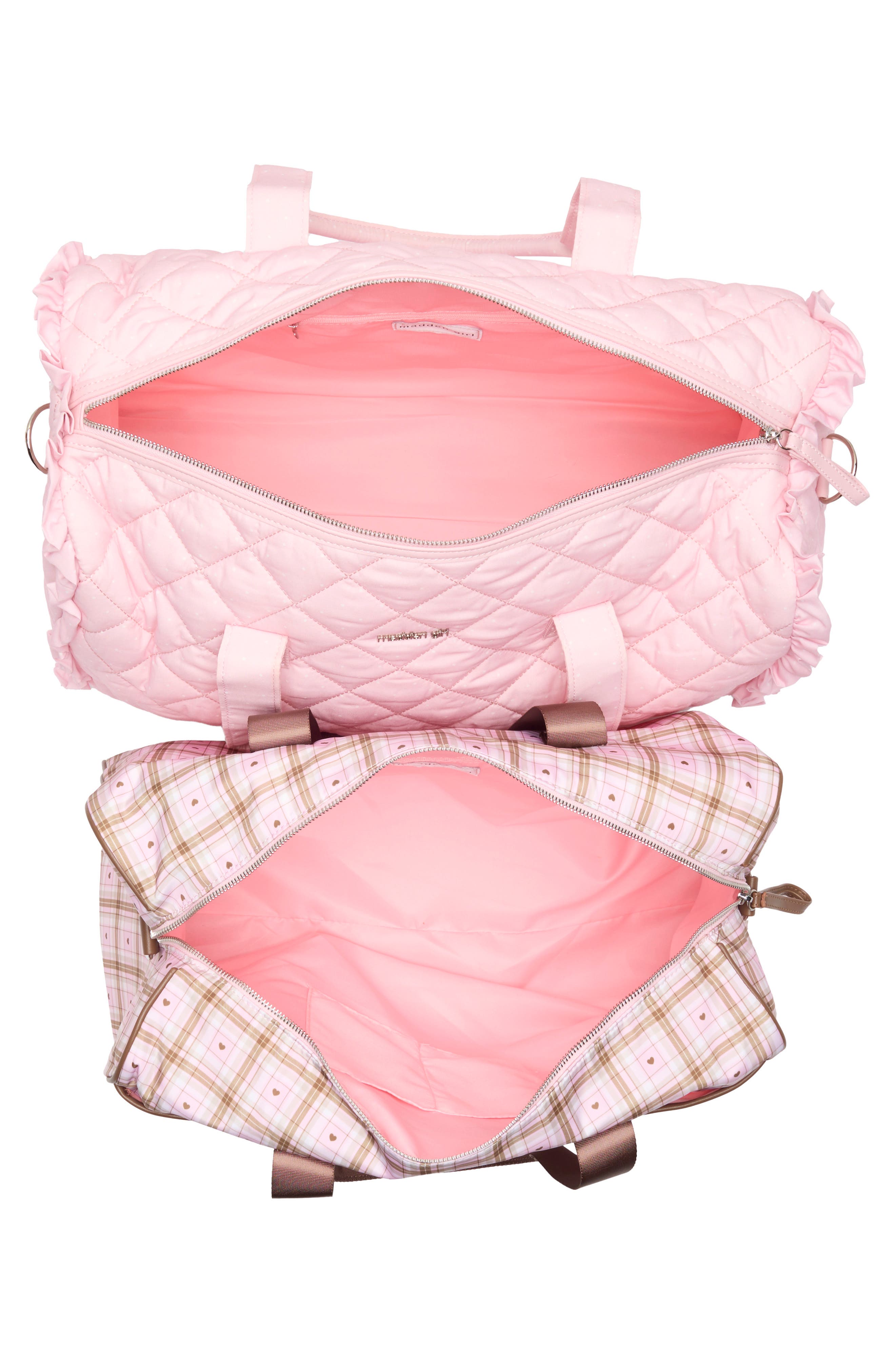 2-Pack Weekend Tote Bags, Alternate, color, PINK POLKA DOT/ PLAID