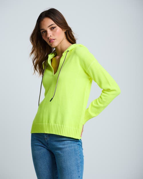 Lisa Todd Neon Lights Cotton Knit Hoodie In Green